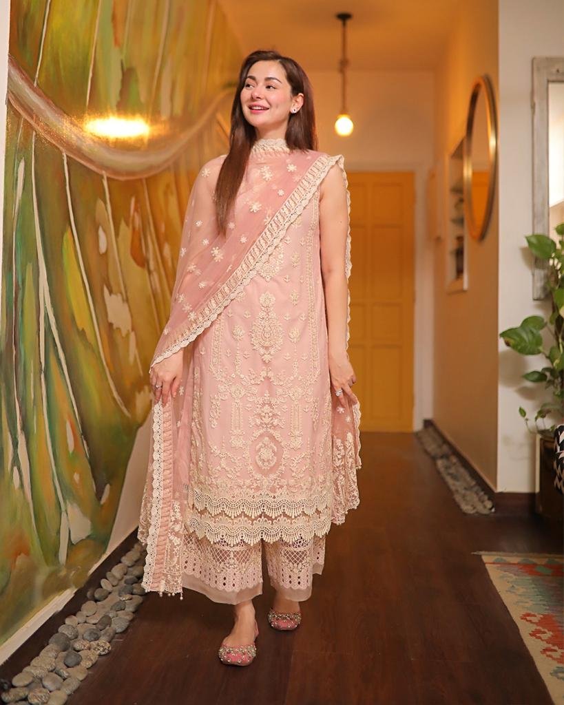 3 Piece Unstitched Heavy Embroidered Lawn Suit Fully Embroidered Organza Dupatta - Image 3