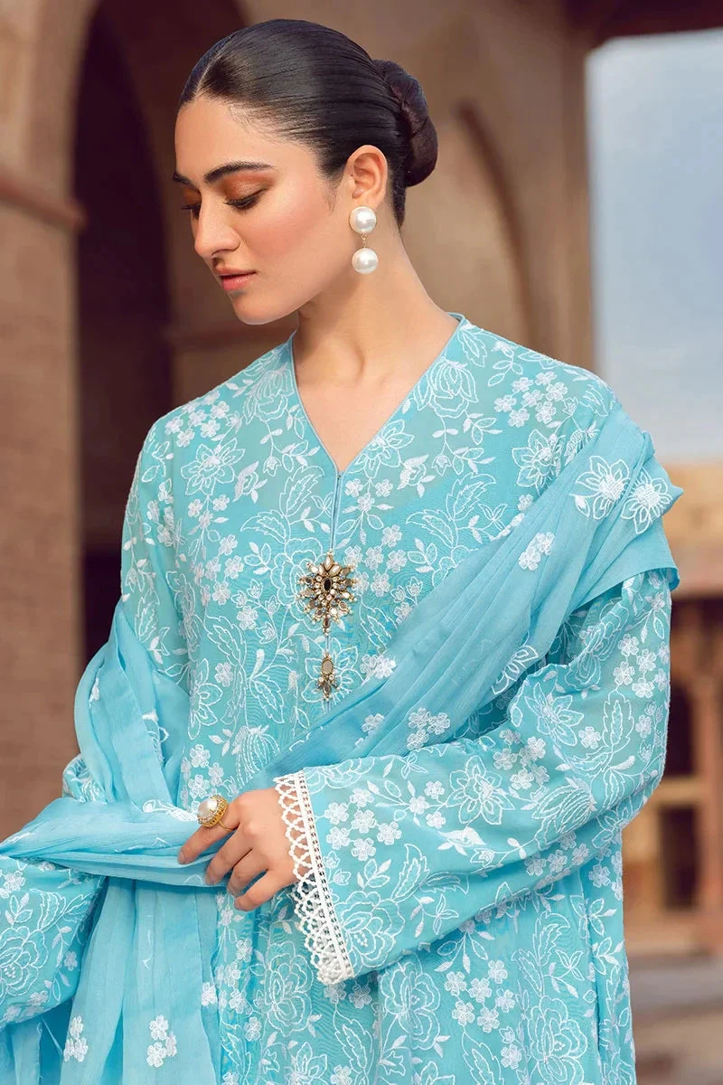 3 Piece Unstitched Heavy Embroidered Lawn Suit ( Fully Embroidered Bamber Chiffon Dupatta ) - Image 4