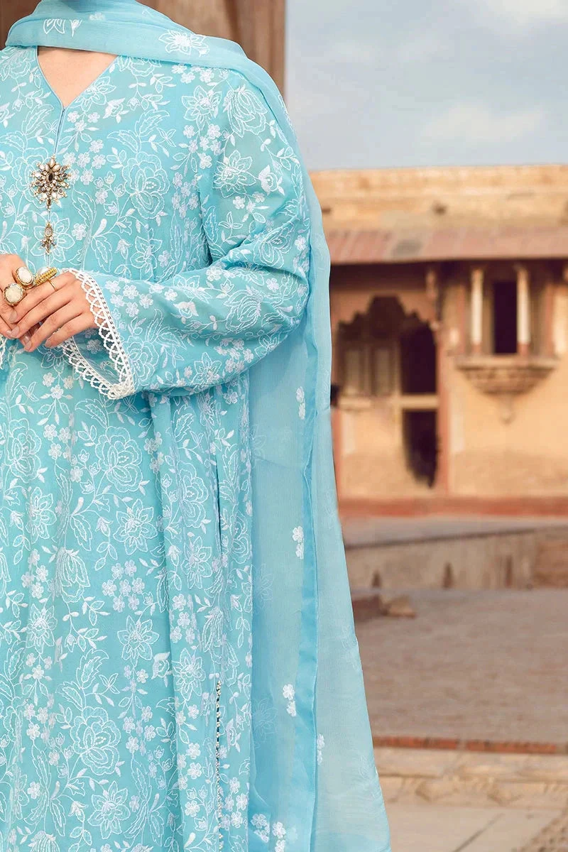 3 Piece Unstitched Heavy Embroidered Lawn Suit ( Fully Embroidered Bamber Chiffon Dupatta ) - Image 3