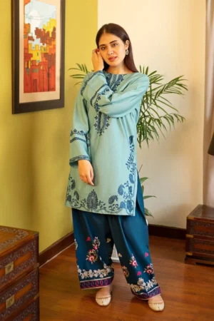 Unstitched 2 Piece Embroidered Lawn Fabric