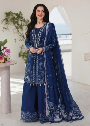 Unstitched 3 Piece Fully Embroidered Lawn Suit With Embroidered Shiffon Dupatta Regular