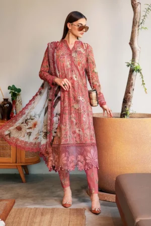 Unstitched 3 Piece Digital Printed Lawn Suit with Printed Lawn Dupatta