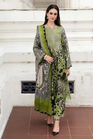 Unstitched 3 Piece Digital Printed Khaddar Suit With Digital Printed Khaddar Dupatta