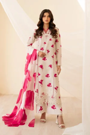 UNSTITCHED - 3 Piece Chicken Kari Embroidered Lawn Fabric