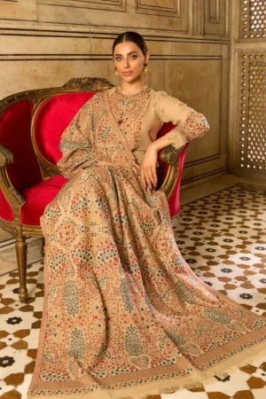 3 Piece Unstitched Heavy Embroidered Dhanak Suit (Fully Embroidered Dhanak Shawl)