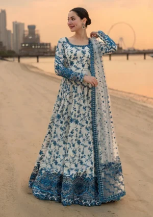 Unstitched 3 Piece Fully Embroidered Lawn Maxi With Embroidered Organza Dupatta