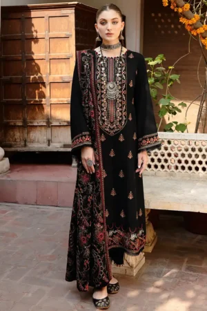 3 Piece Unstitched Heavy Embroidered Dhanak Wool Suit ( Heavy Embroidered Dhanak Shawl )