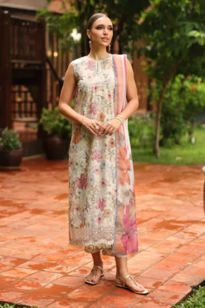 UNSTITCHED - 3 Piece Chicken Kari Embroidered Lawn Fabric