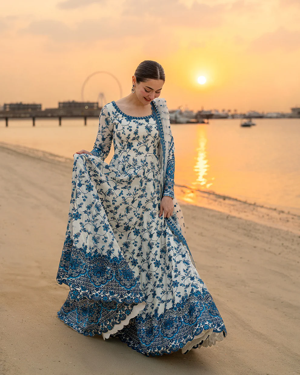 Unstitched 3 Piece Fully Embroidered Lawn Maxi With Embroidered Organza Dupatta - Image 2