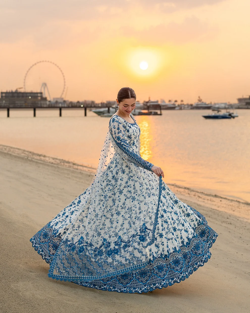 Unstitched 3 Piece Fully Embroidered Lawn Maxi With Embroidered Organza Dupatta - Image 4