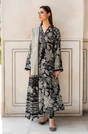 Unstitched Khaddar Digital Printed 3 PEC Suit with Printed Khaddar Dupatta