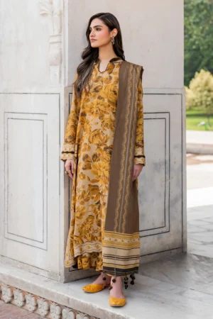Unstitched Digital Printed Khaddar Suit 3 PEC with Printed Khaddar