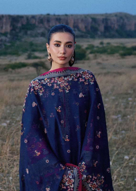 3 Piece Unstitched Heavy Embroidered Dhanak Suit With Embroidered Chiffon Dupatta - Image 2