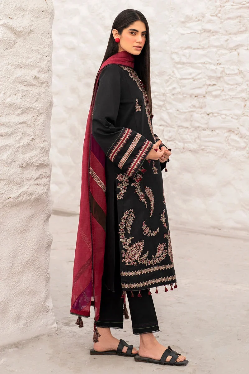 3 Piece Unstitched Heavy Embroidered Dhanak Suit With ( Printed Blended Dupatta ) - Image 2