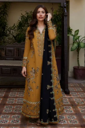 Unstitched 3 Piece Fully Embroidered Dhanak Fabric With Embroidered Dhanak Shawl
