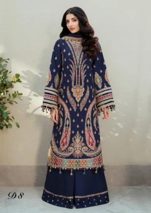 3 Piece Unstitched Heavy Embroidered Dhanak Fabric With Dhanak Embroidered Shawl