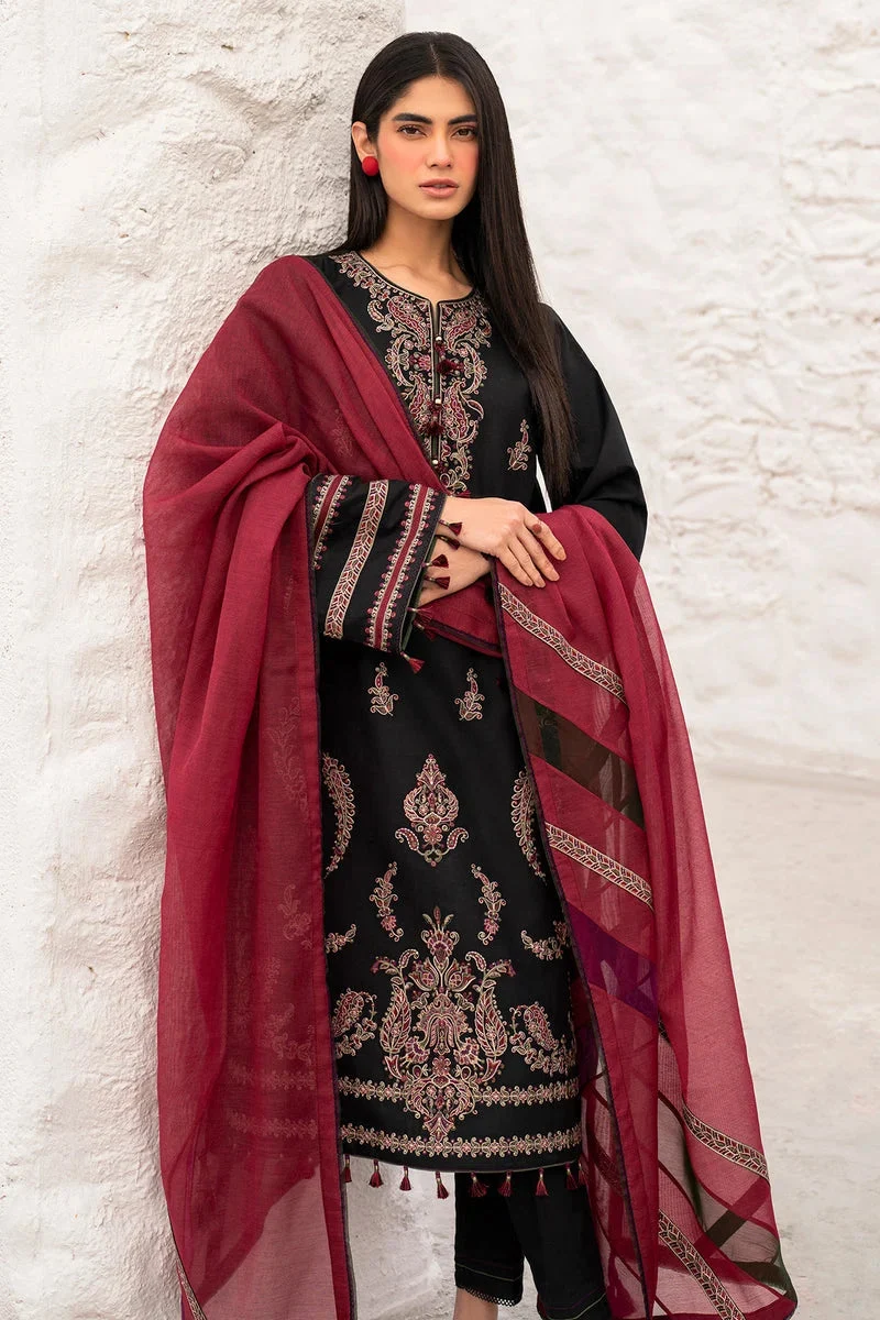 3 Piece Unstitched Heavy Embroidered Dhanak Suit With ( Printed Blended Dupatta ) - Image 3